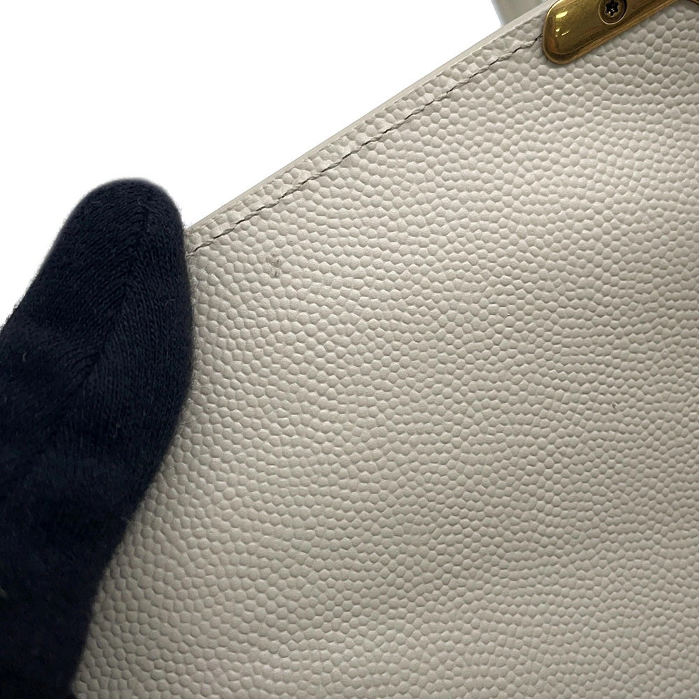 Saint Laurent Paris Cassandra Top Handle Leather Handbag Shoulder Bag White - Picture 9 of 12